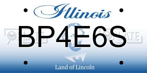 BP4E6S Illinois License Plate