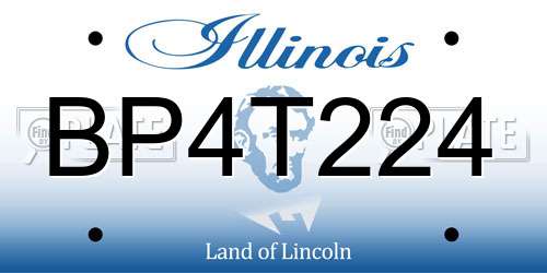 BP4T224 Illinois License Plate