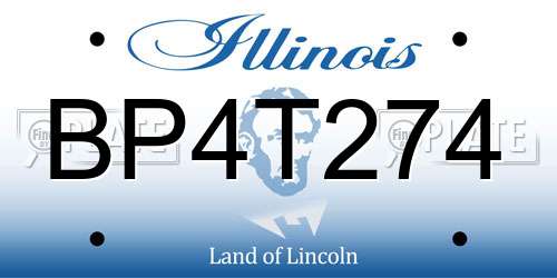BP4T274 Illinois License Plate