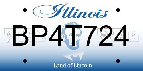 BP4T724 Illinois License Plate