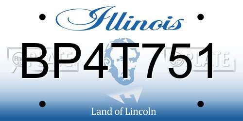 BP4T751 Illinois License Plate