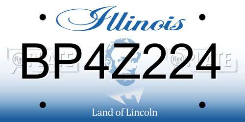 BP4Z224 Illinois License Plate