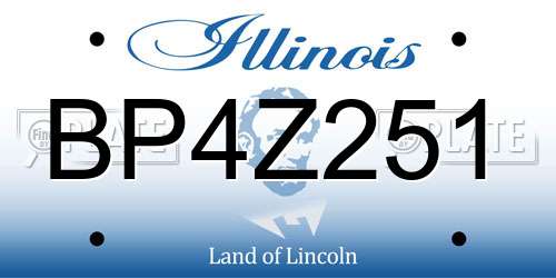 BP4Z251 Illinois License Plate