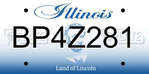 BP4Z281 Illinois License Plate