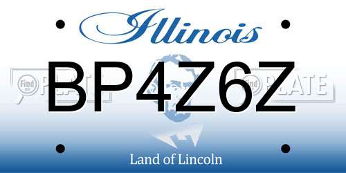 BP4Z6Z Illinois License Plate