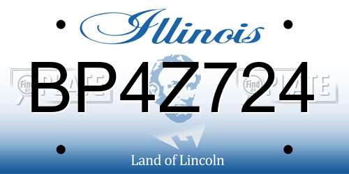 BP4Z724 Illinois License Plate