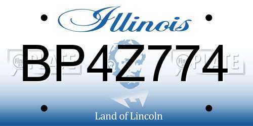 BP4Z774 Illinois License Plate