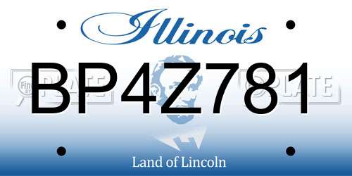 BP4Z781 Illinois License Plate
