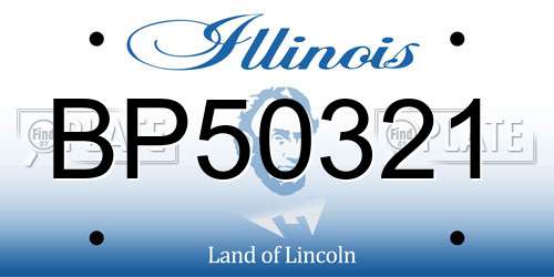 BP50321 Illinois License Plate