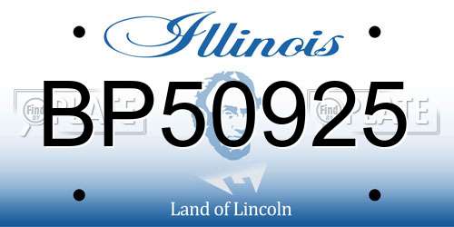 BP50925 Illinois License Plate