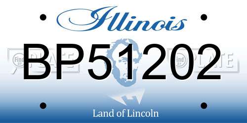 BP51202 Illinois License Plate