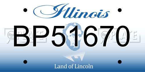 BP51670 Illinois License Plate