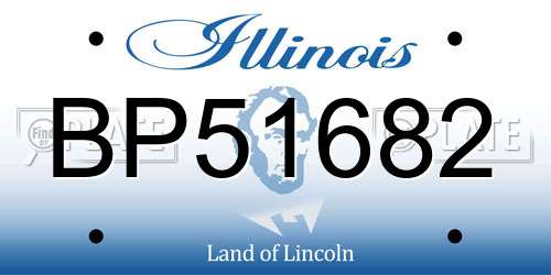 BP51682 Illinois License Plate