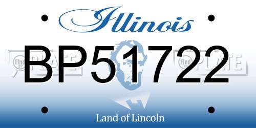 BP51722 Illinois License Plate