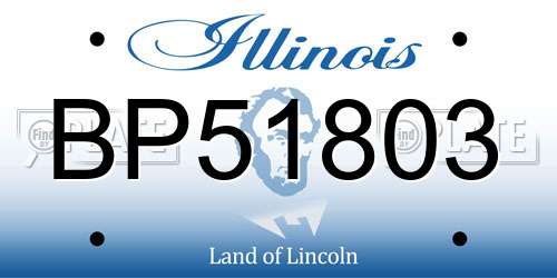 BP51803 Illinois License Plate