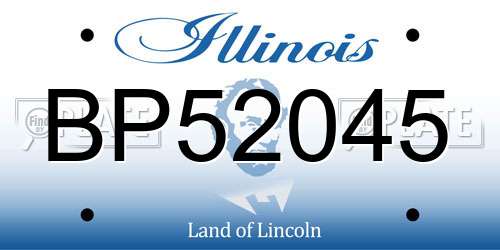 BP52045 Illinois License Plate