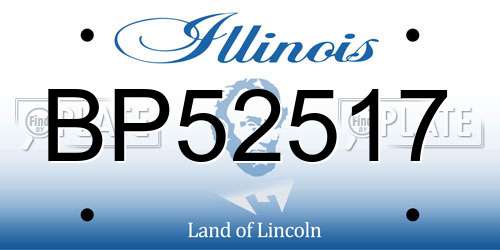 BP52517 Illinois License Plate