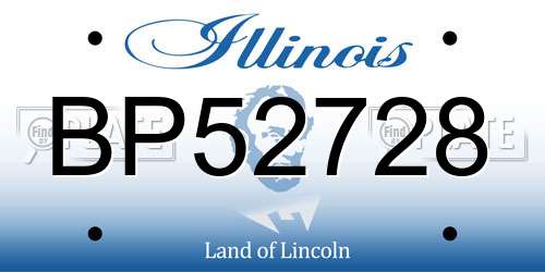 BP52728 Illinois License Plate