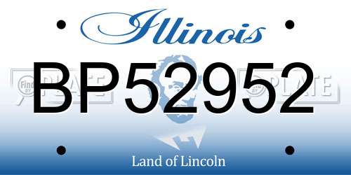 BP52952 Illinois License Plate