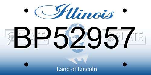 BP52957 Illinois License Plate