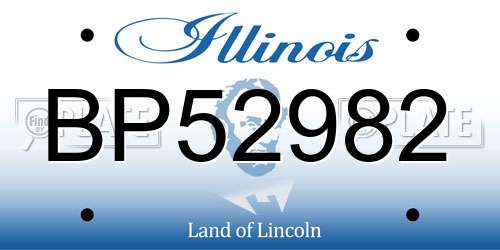 BP52982 Illinois License Plate
