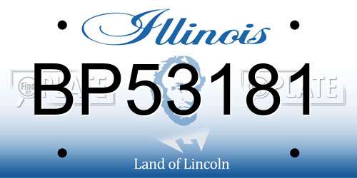 BP53181 Illinois License Plate