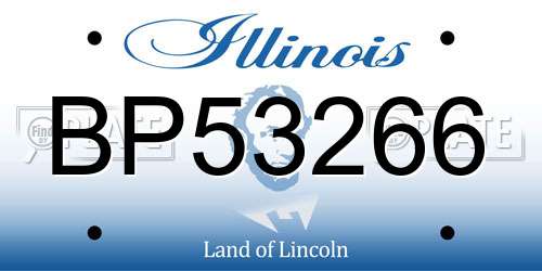 BP53266 Illinois License Plate