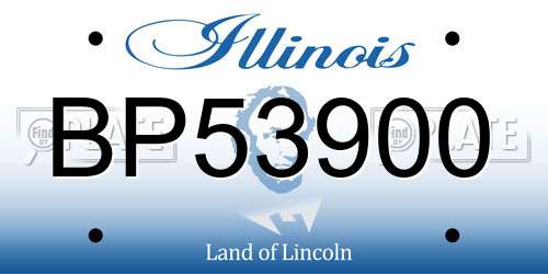 BP53900 Illinois License Plate