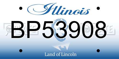 BP53908 Illinois License Plate