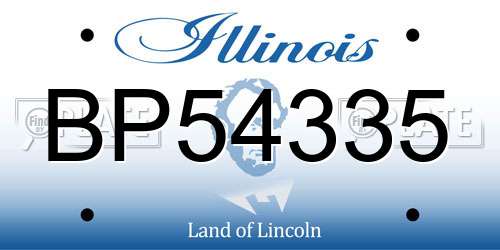 BP54335 Illinois License Plate