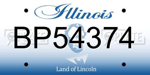 BP54374 Illinois License Plate