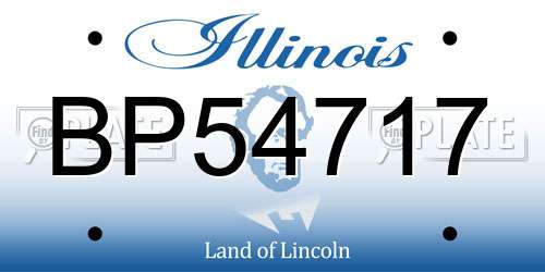 BP54717 Illinois License Plate