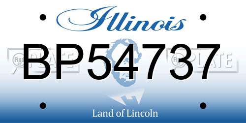 BP54737 Illinois License Plate