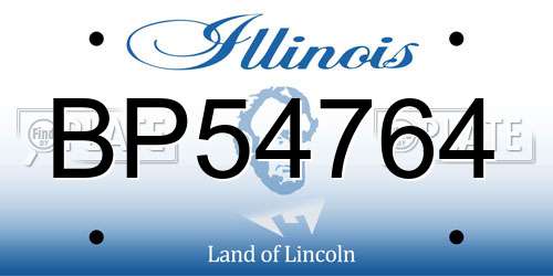 BP54764 Illinois License Plate