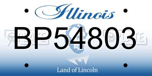 BP54803 Illinois License Plate