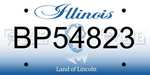 BP54823 Illinois License Plate