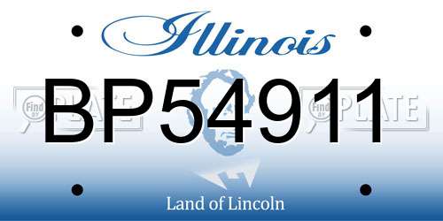 BP54911 Illinois License Plate
