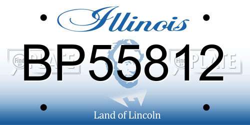 BP55812 Illinois License Plate