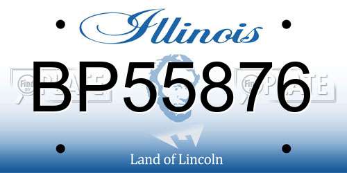 BP55876 Illinois License Plate