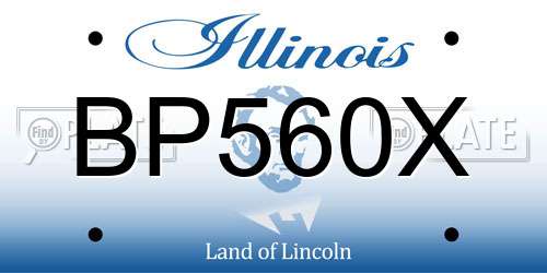 BP560X Illinois License Plate