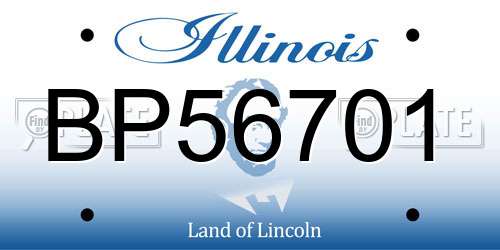 BP56701 Illinois License Plate