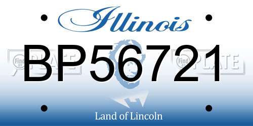 BP56721 Illinois License Plate