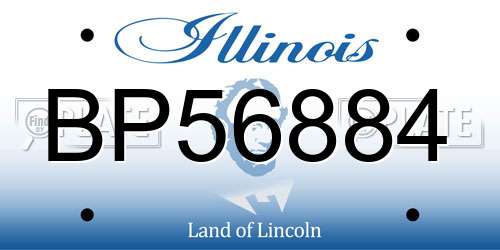BP56884 Illinois License Plate