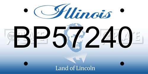 BP57240 Illinois License Plate
