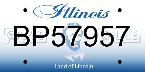 BP57957 Illinois License Plate