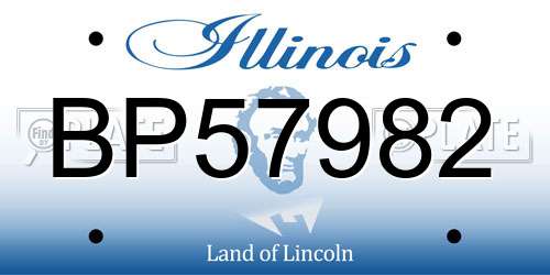 BP57982 Illinois License Plate
