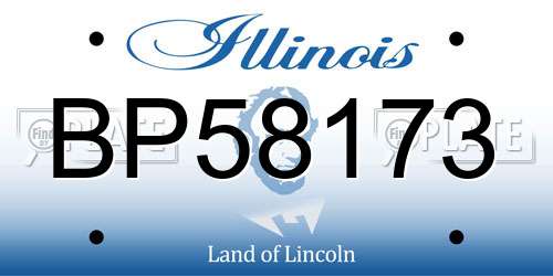 BP58173 Illinois License Plate