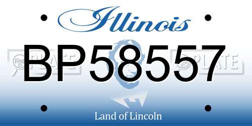 BP58557 Illinois License Plate