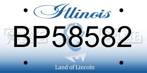 BP58582 Illinois License Plate