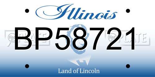 BP58721 Illinois License Plate